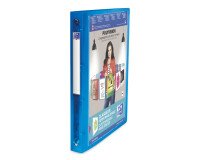 Classeur Oxford polyvision a4 dos 30mm 4 anneaux ronds couverture polypro bleu
