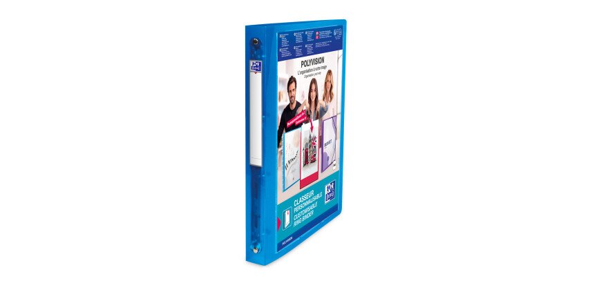 Classeur Oxford Polyvision A4 dos 30mm 4 anneaux ronds couverture polypro
