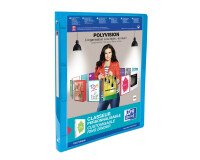 Classeur Oxford polyvision a4 dos 20mm 4 anneaux ronds couverture polypro bleu