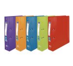 Classeur Oxford school life a4+ dos ergonomique 60mm 4 anneaux rond polypro translucide assorti