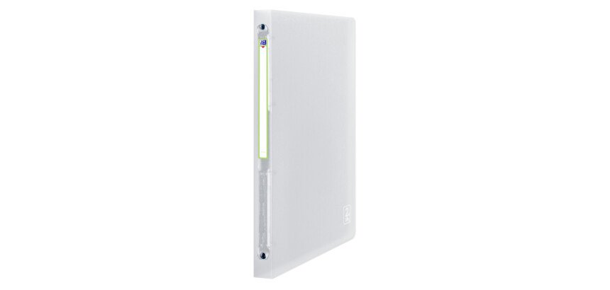 Classeur Oxford 2nd life a4 dos 20mm 4 anneaux ronds couverture polypro incolore