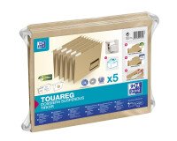 Lot 5 dossiers suspendus tiroir Oxford touareg a4 capacité 100 feuilles carte recyclée beige naturel