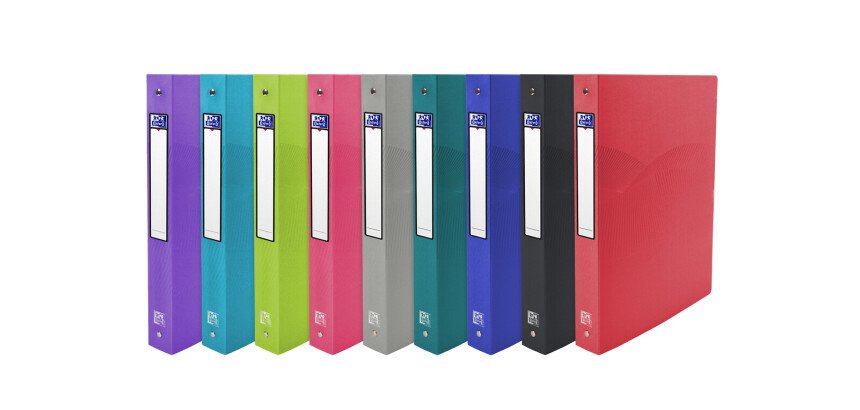 Classeur Oxford osmose a4 dos 40mm 4 anneaux ronds couverture polypro coloris assortis