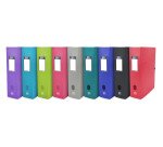 Boîte Oxford grande capacité osmose 24x32 dos 80mm avec bouton pression couverture polypro coloris assortis