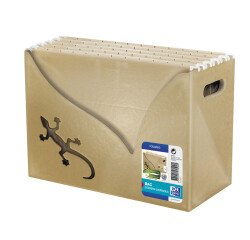 Bac de classement Oxford + 5 dossiers suspendus touareg a4 carte recyclée beige naturel