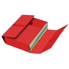 Lot 10 chemises à sangle Oxford eurofolio+ grande capacité 24x32cm dos extensible 10cm fermeture velcro® couverture carte 600g rouge