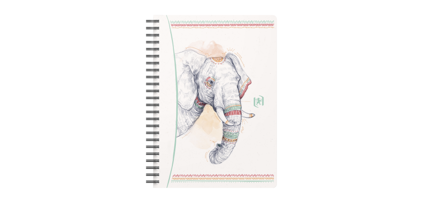 Cahier boho chic Oxford integrale 148x210 120pages ligne 7mm assorti