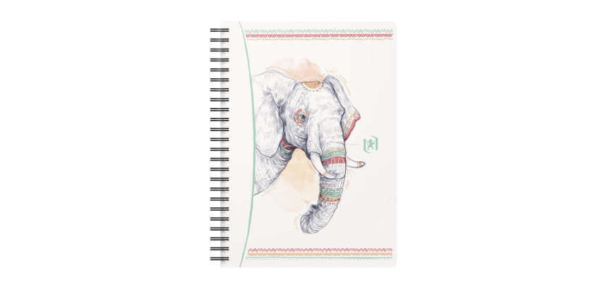 Cahier boho chic Oxford integrale 148x210 120pages ligne 7mm assorti