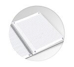 Cahier Oxford Flowers B5 petits carreaux 5mm margés 120 pages reliure spirale couverture carte rigide coloris assortis
