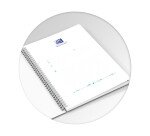 Cahier Oxford flowers b5 ligné 6mm margé 120 pages reliure spirale couverture carte rigide coloris assortis