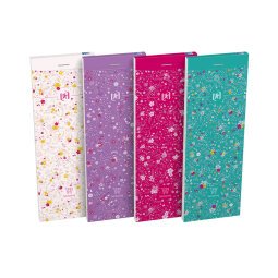 Bloc-notes Oxford shopping flowers 7,4x21cm ligné 6mm 160 pages agrafées couverture carte coloris assortis