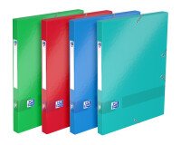 Boîte Oxford capacité standard color life 24x32cm dos 25mm avec élastique couverture carte pelliculée coloris assortis