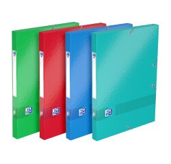 Boîte Oxford capacité standard Color Life 24x32cm dos 25mm avec élastique couverture carte pelliculée coloris assortis