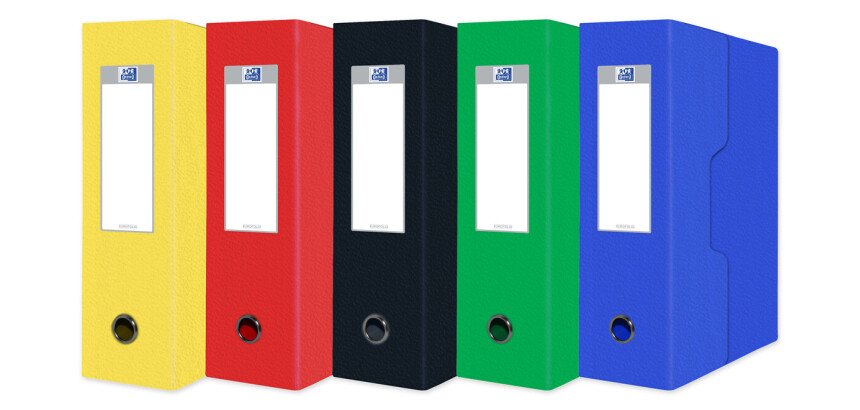 Boîte Oxford grande capacité eurofolio+ 24x32cm dos 90mm couverture carte coloris assortis