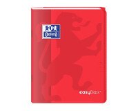 Cahier Oxford easybook 17x22cm grands carreaux seyès 96 pages agrafées couverture polypro rouge