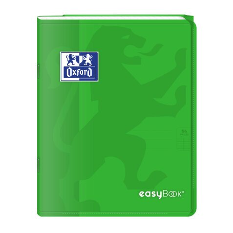 Cahier Oxford easybook 17x22cm grands carreaux seyès 96 pages agrafées couverture polypro vert