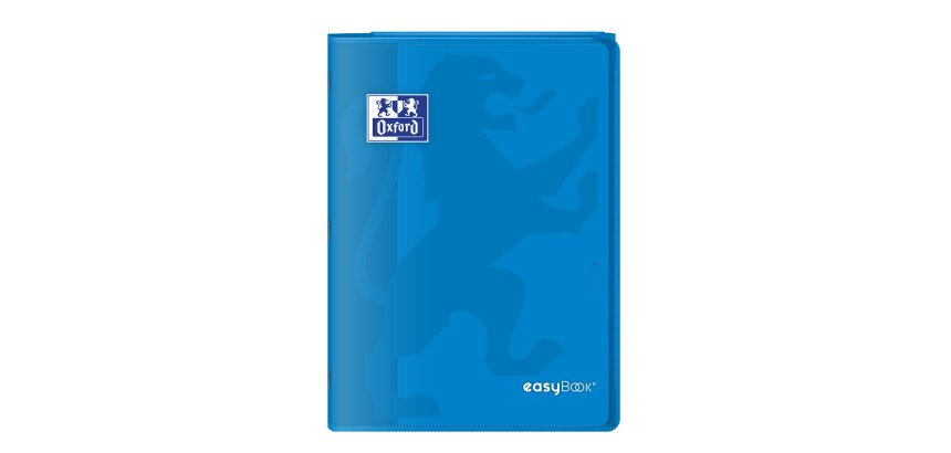 Cahier Oxford easybook a4 grands carreaux seyès 96 pages agrafées couverture polypro bleu