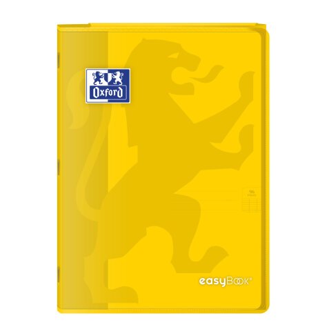 Cahier Oxford easybook a4 grands carreaux seyès 96 pages agrafées couverture polypro jaune