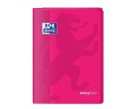 Cahier Oxford easybook a4 grands carreaux seyès 96 pages agrafées couverture polypro rose