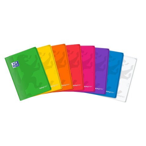 Cahier Oxford easybook a4 grands carreaux seyès 96 pages agrafées couverture polypro assortis