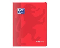 Cahier Oxford easybook 24x32cm grands carreaux seyès 96 pages agrafées couverture polypro rouge