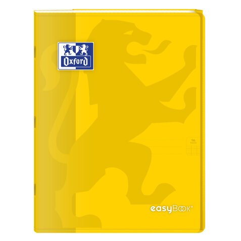 Cahier Oxford easybook 24x32cm grands carreaux seyès 96 pages agrafées couverture polypro jaune