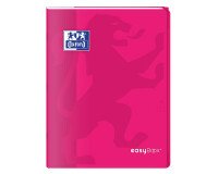 Cahier Oxford easybook 24x32cm grands carreaux seyès 96 pages agrafées couverture polypro rose
