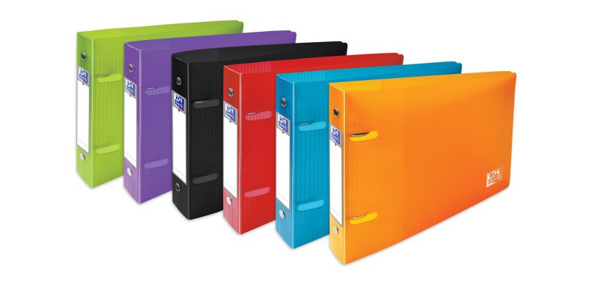 Classeur Oxford school life a5 format paysage dos30 2anneaux rond polypro translucide assorti