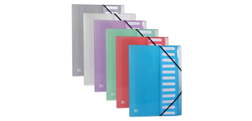 Trieur extensible Oxford Hawaï A4 12 positions couverture polypro coloris assortis
