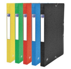 Boîte Oxford capacité standard top file+ 24x32cm dos 25mm avec élastique couverture carte assorti