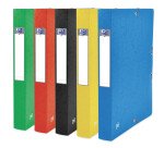 Boîte Oxford capacité standard top file+ 24x32cm dos 40mm avec élastique couverture carte coloris assortis