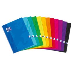 Cahier Oxford color life 24x32cm grands carreaux seyès 48 pages agrafées couverture carte coloris assortis