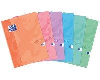 Cahier Oxford touch' 24x32cm grands carreaux seyès 96 pages agrafées couverture carte coloris assorti