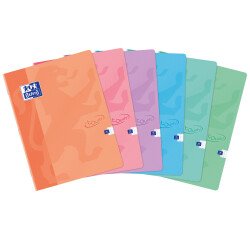 Cahier Oxford Touch' 24x32cm grands carreaux Seyès 96 pages agrafées couverture carte coloris assorti