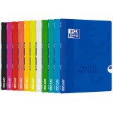 Cahier Oxford de travaux pratiques OpenFlex 24x32cm grands carreaux Seyès/uni blanc 80 pages agrafées couverture polypro coloris assortis