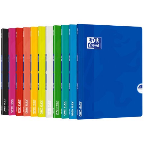 Cahier Oxford openflex 24x32 grands carreaux seyès 96 pages agrafées couverture polypro coloris assortis