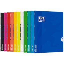 Cahier Oxford openflex 24x32 petits carreaux 5mm margés 96 pages agrafées couverture polypro coloris assortis