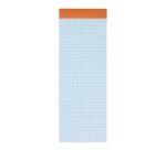Bloc-notes Oxford shopping orange 7,4x21cm petits carreaux 5mm 80 feuilles agrafées couverture carte enduite orange