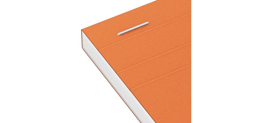 Bloc de bureau orange Oxford 7,5 x 10,5 cm agrafé 5 x 5 mm - 80 feuilles