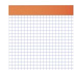 Bloc-notes Oxford Orange 8,5x12cm petits carreaux 5mm 80 feuilles agrafées couverture carte enduite orange