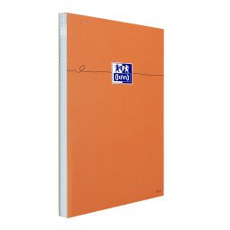 Bloc de bureau Oxford 21 x 31,5 cm agrafé orange - 5 x 5 mm - 80 feuilles