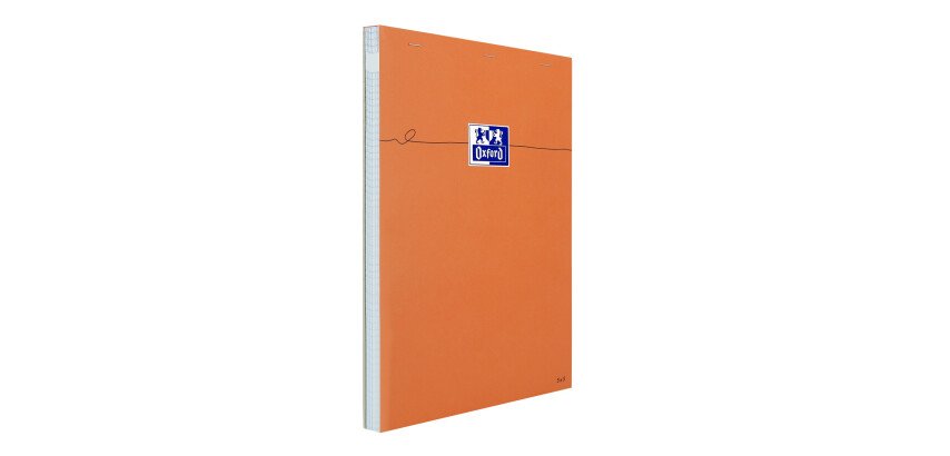 Bloc de bureau Oxford 21 x 31,5 cm agrafé orange - 5 x 5 mm - 80 feuilles