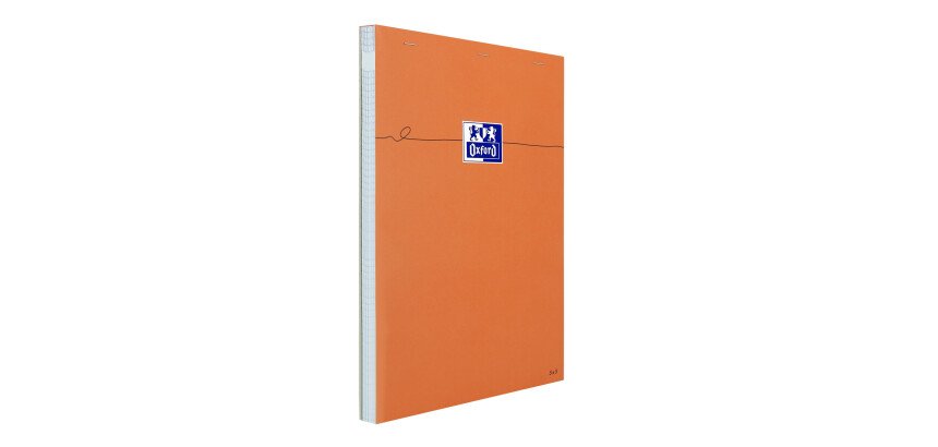 Bloc de bureau Oxford 21 x 31,5 cm agrafé orange - 5 x 5 mm - 80 feuilles