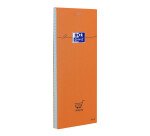 Bloc-notes Oxford shopping orange 7,4x21cm petits carreaux 5mm 80 feuilles agrafées couverture carte enduite orange