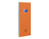 Bloc-notes Oxford shopping orange 7,4x21cm petits carreaux 5mm 80 feuilles agrafées couverture carte enduite orange