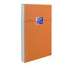 Bloc-notes Oxford Orange 11x17cm petits carreaux 5mm 80 feuilles agrafées couverture carte enduite orange