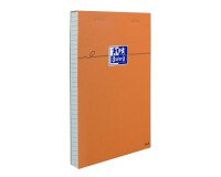 Bloc-notes Oxford orange 11x17cm petits carreaux 5mm 80 feuilles agrafées couverture carte enduite orange