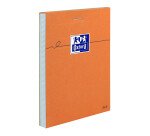 Bloc-notes Oxford Orange 8,5x12cm petits carreaux 5mm 80 feuilles agrafées couverture carte enduite orange