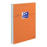 Bloc-notes Oxford orange 8,5x12cm petits carreaux 5mm 80 feuilles agrafées couverture carte enduite orange