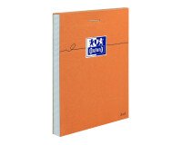 Bloc-notes Oxford orange 8,5x12cm petits carreaux 5mm 80 feuilles agrafées couverture carte enduite orange